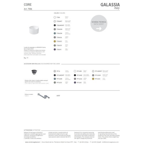 Core es un lavabo cerámicos de colores de Galassia | Terracerámica