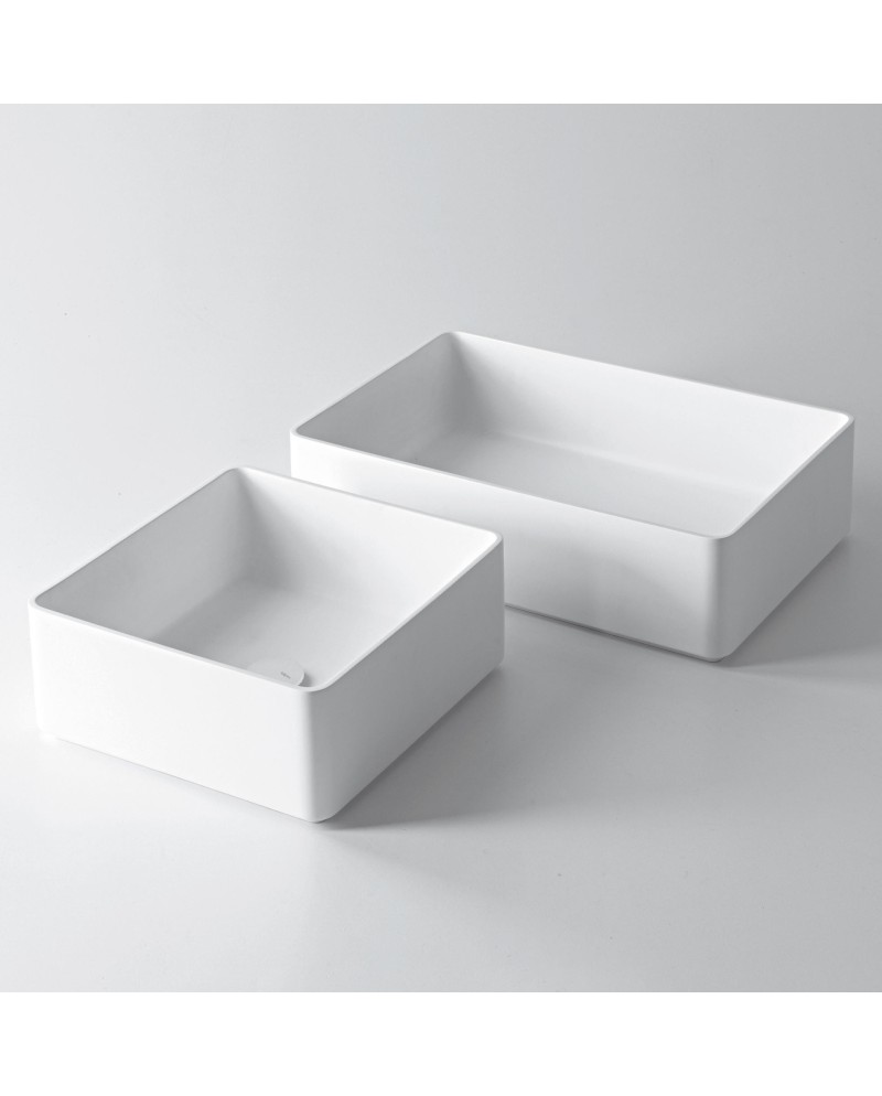 Matt37 es un lavabo cuadrado de apoyo de Falper | Terracerámica Matt37 es un lavabo cuadrado de apoyo de Falper | Terracerámica