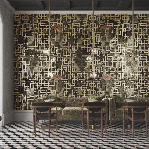 Goldenwall es un papel decorado de Inkiostro | Terracerámica