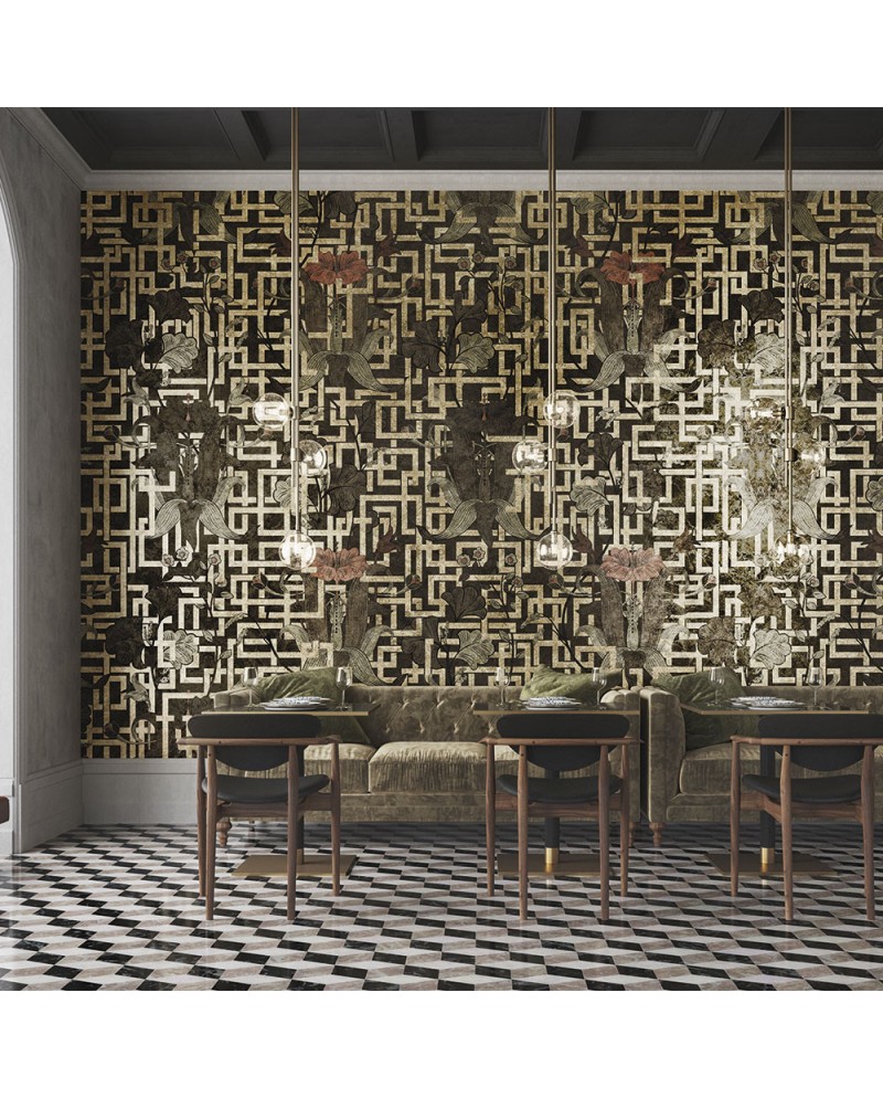 Goldenwall es un papel decorado de Inkiostro | Terracerámica Goldenwall es un papel decorado de Inkiostro | Terracerámica