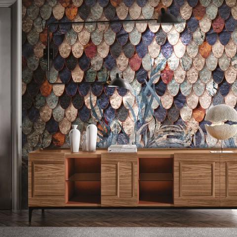 Goldenwall es un papel decorado de Inkiostro | Terracerámica