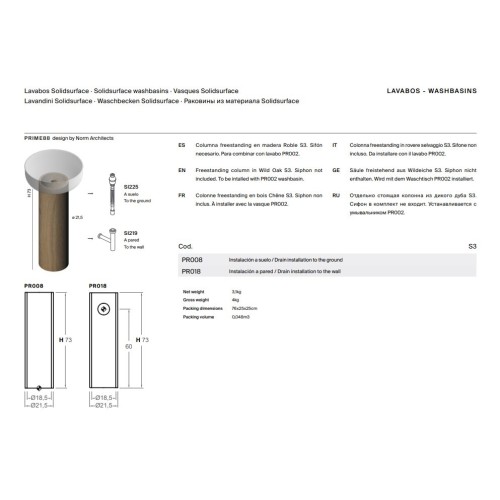 Prime es un lavabo freestanding de Inbani | Terracerámica