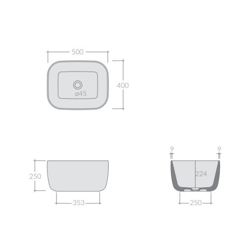 Lavabo de apoyo Lola de Galassia | Terracerámica