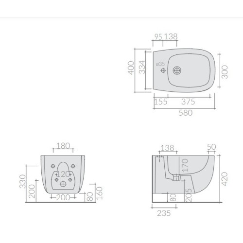Bidet suspendido Lola de Galassia en colores | Terraceramica