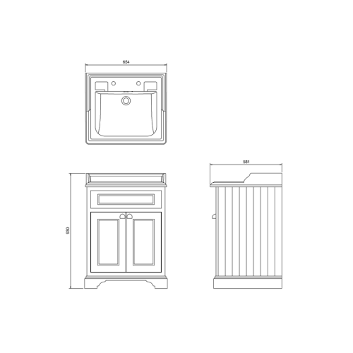 Burlington 65 es un mueble de baño a suelo | Teraceramica