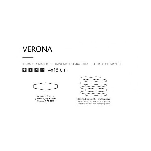 Verona es un azulejo terracota esmaltada handmade | Terracerámica