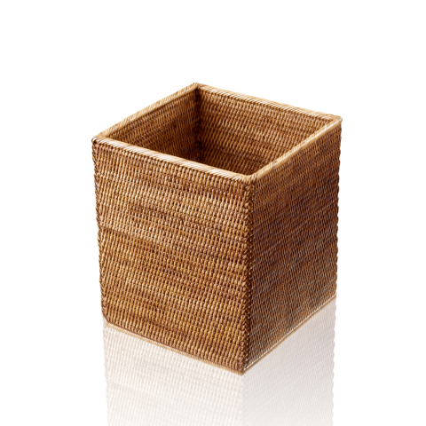Papelera cuadrada de ratán de la marca Decor Walther | Terracerámica