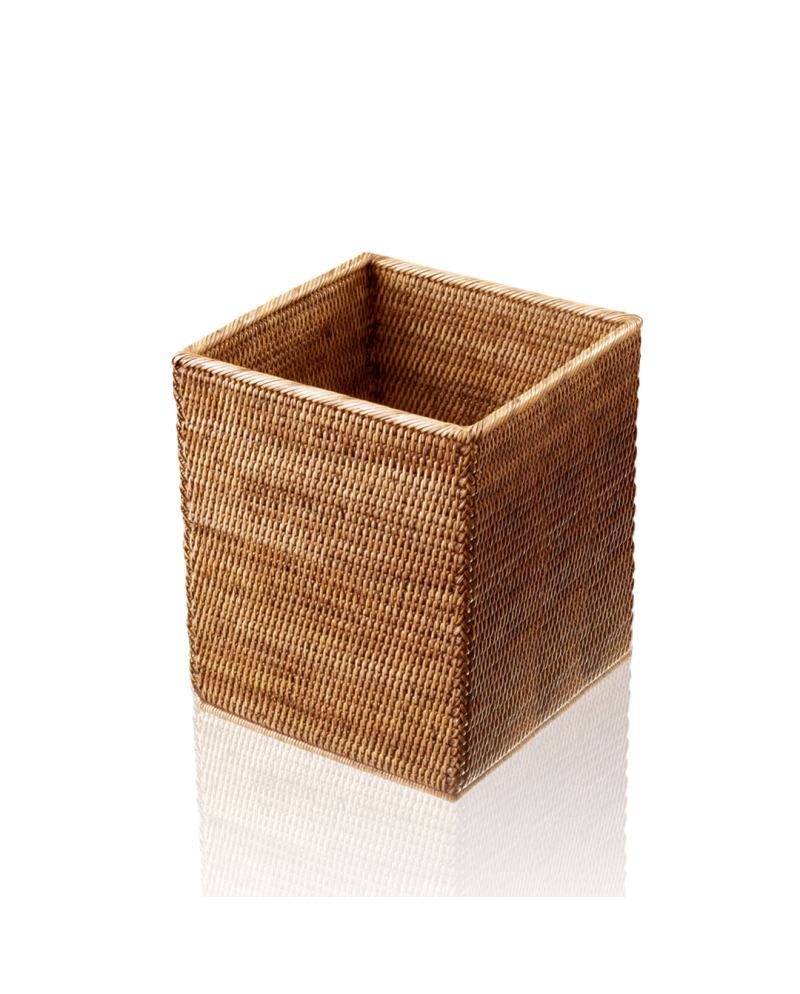 Papelera cuadrada de ratán de la marca Decor Walther | Terracerámica Papelera cuadrada de ratán de la marca Decor Walther | Terracerámica