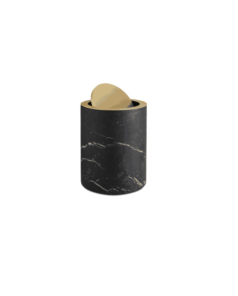 Papelera con tapa en mármol marquina de la marca Widish| Terracerámica Papelera con tapa en mármol marquina de la marca Widish| Terracerámica