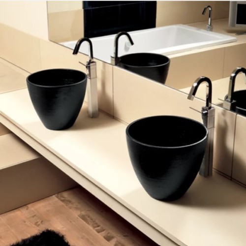 Cono Natural de Terzofoco es un lavabo sobre encimera | Terracerámica