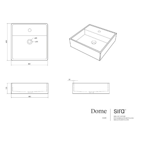 Dome de Sira es un lavabo suspendido de hormigón | Terracerámica
