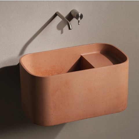 Palangana de Sira, lavabo suspendido de hormigón | Terracerámica