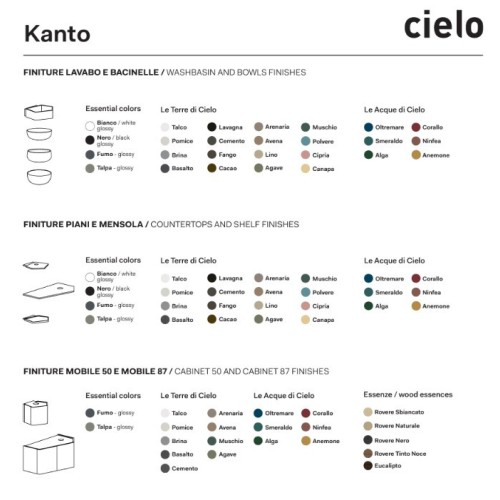 Lavabo suspendido Kanto de Cielo en varios colores | Terracerámica
