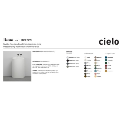 Lavabo freestanding Itaca de Cielo en varios colores | Terracerámica