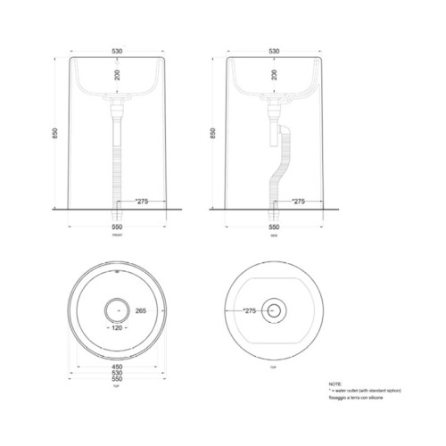 Lavabo freestanding Itaca de Cielo en varios colores | Terracerámica