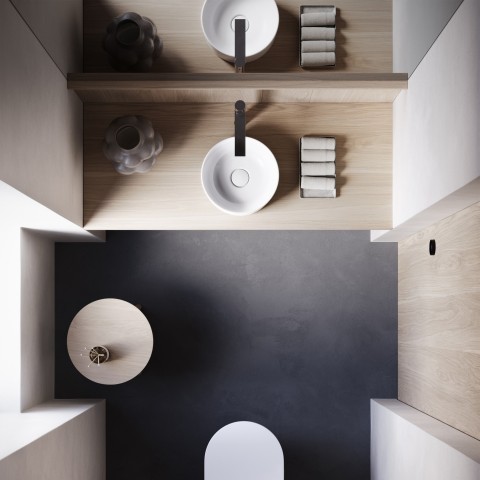 Zero es un lavabo cerámico sobreencimera  de Catalano | Terracerámica