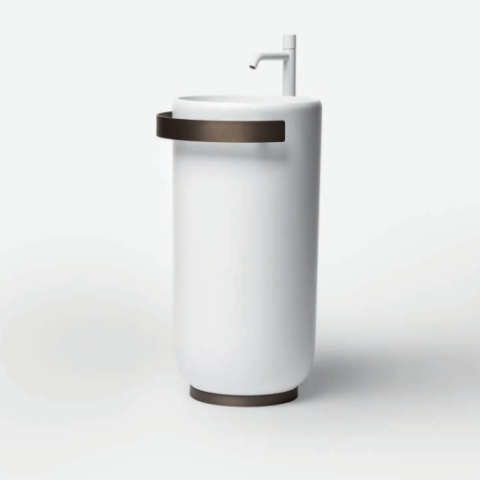 Homey es un lavabo freestanding con toallero de Falper | Terracerámica