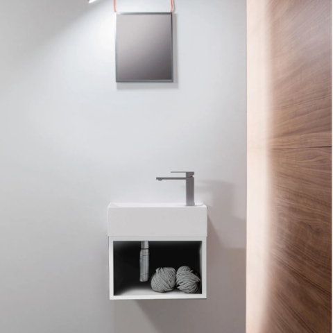 Lavabo suspendido rectangular con mueble de Falper | Terracerñamica
