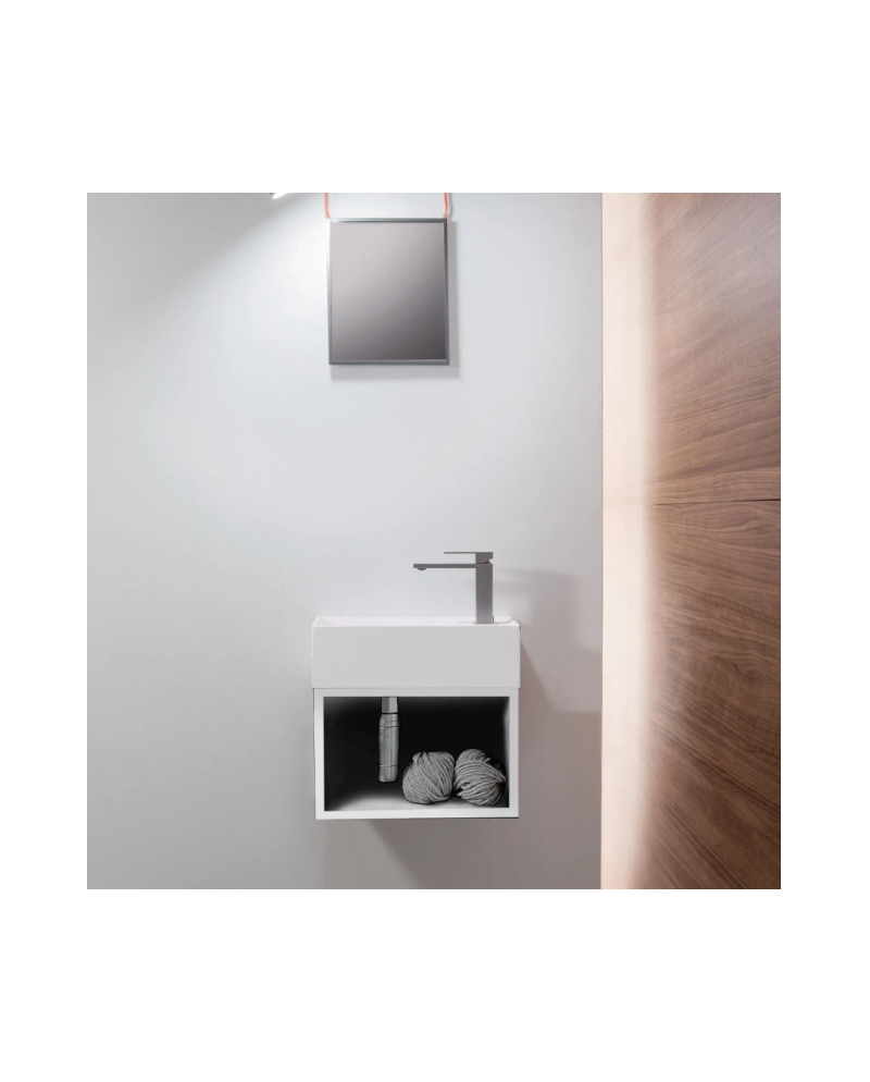Lavabo suspendido rectangular con mueble de Falper | Terracerñamica