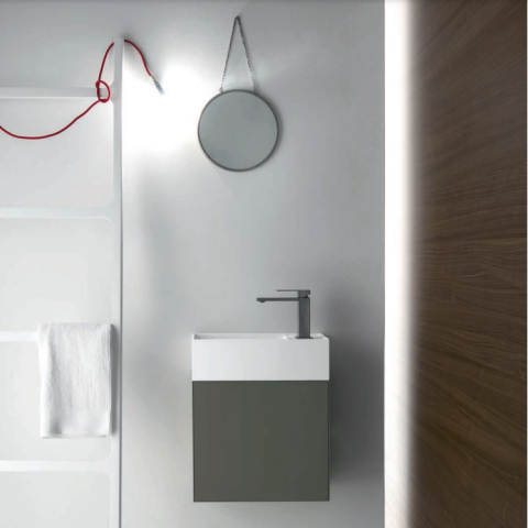 Lavabo suspendido rectangular con mueble de Falper | Terracerñamica
