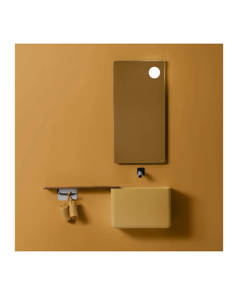Lavabo suspendido rectangular con encimera de Falper | Terracerñamica