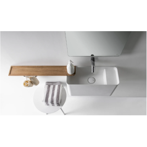 Lavabo suspendido rectangular con encimera de Falper | Terracerñamica