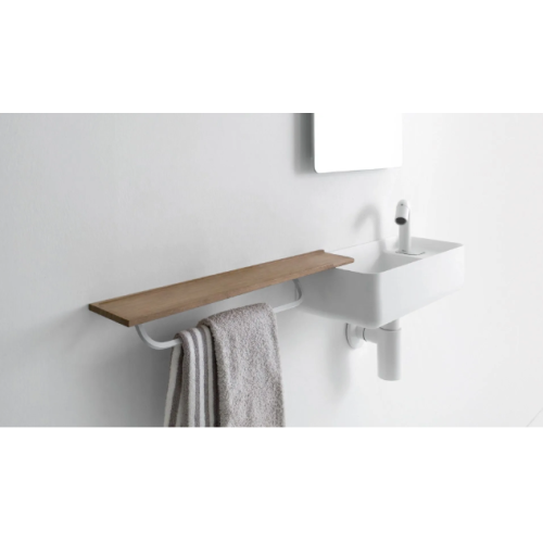 Lavabo suspendido rectangular con encimera de Falper | Terracerñamica