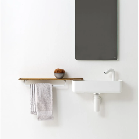 Lavabo suspendido rectangular con encimera de Falper | Terracerñamica