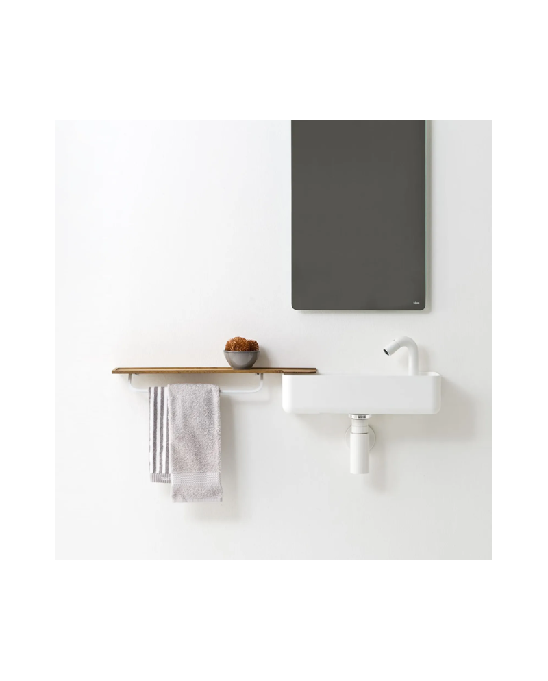 Lavabo suspendido rectangular con encimera de Falper | Terracerñamica