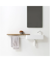 Lavabo suspendido rectangular con encimera de Falper | Terracerñamica