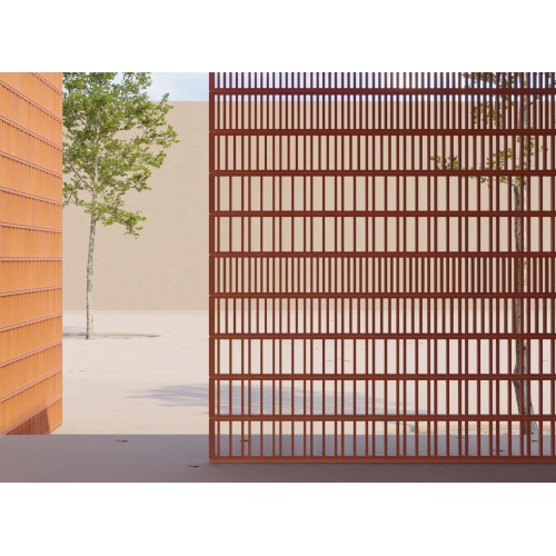Celosía Empúries en terracota rojo y arena | Terracerámica
