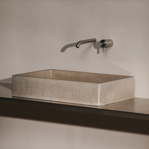 Glacier de Sira es un lavabo sobreencimera en hormigón | Terracerámica