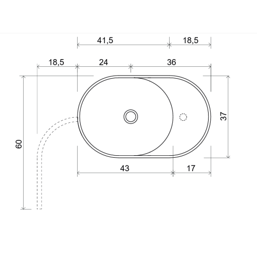 Nic Mini Living Ovalado es un lavabo sobre encimera | Terracerámica