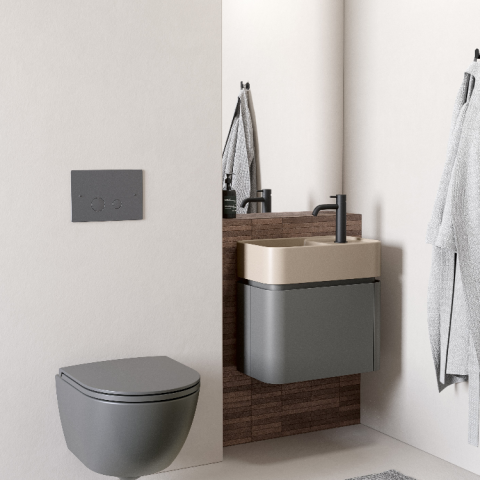 Nic Mini Living Rectangular es un lavabo sobreencimera | Terracerámica