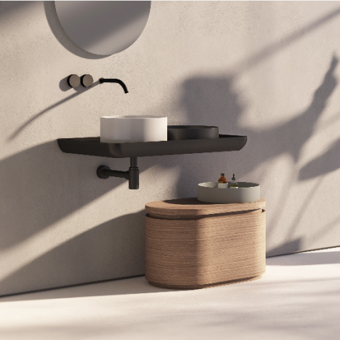 Nic Mini Living Rectangular es un lavabo sobreencimera | Terracerámica